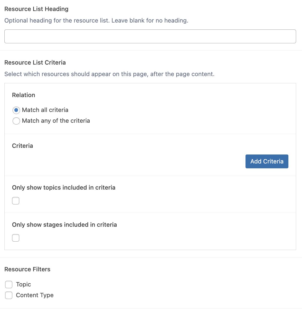 detail of an economical query builder interface on a WordPress admin screen