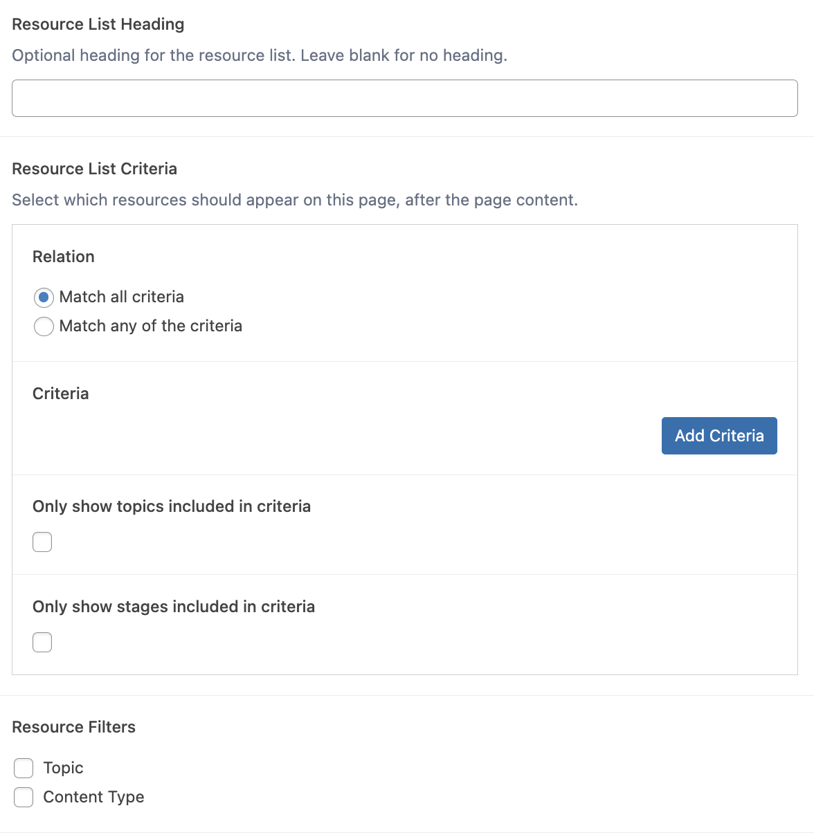 detail of an economical query builder interface on a WordPress admin screen